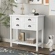 White 4-drawer Buffet Sideboard Console Table with Bottom Shelf - Bed ...