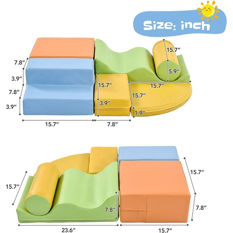 Foam Climbing Blocks for Toddler,6Pcs Climb and Crawl Soft Foam Blocks