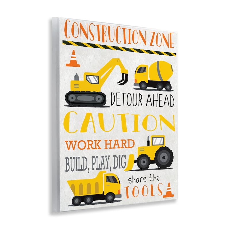Stupell Construction Zone Ahead Wall Plaque Art Design By Elizabeth Tyndall