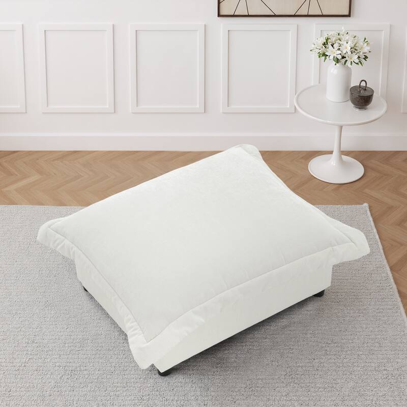 Modern Chenille Cloud Accent Ottoman