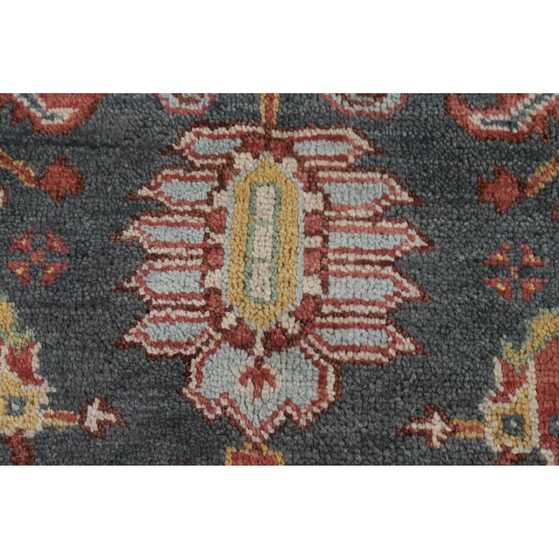 Oushak Indian Area Rug Handmade Grey Wool Carpet - 7'11" x 10'0"