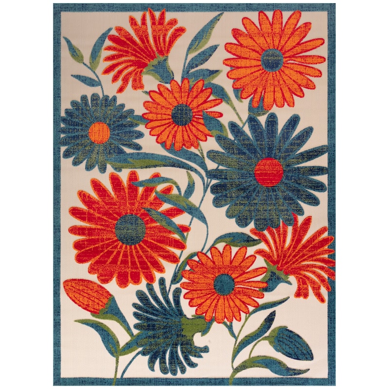 Nourison Aloha Indoor/Outdoor Floral Area Rug - 7'10" x 10'6" - Ivory/Multicolor