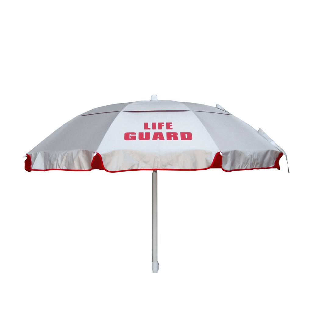 44" Silver and Red Kemp USA Multipurpose Wind Resistant Umbrella