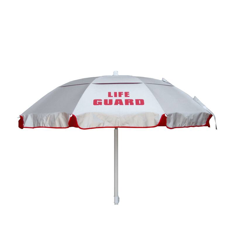 44" Silver and Red Kemp USA Multipurpose Wind Resistant Umbrella