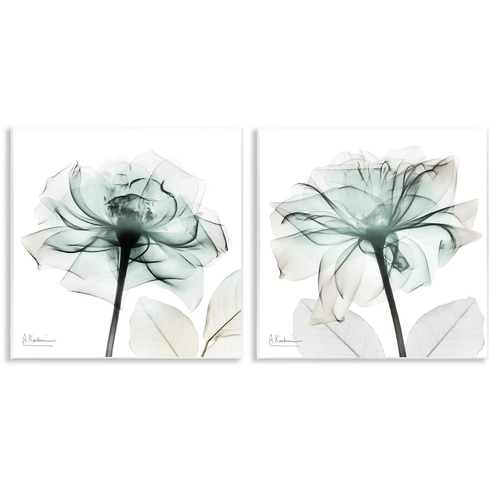 Stupell Serene Emerald Rose Wall Plaque Art Design By Albert Koetsier (Set of 2)