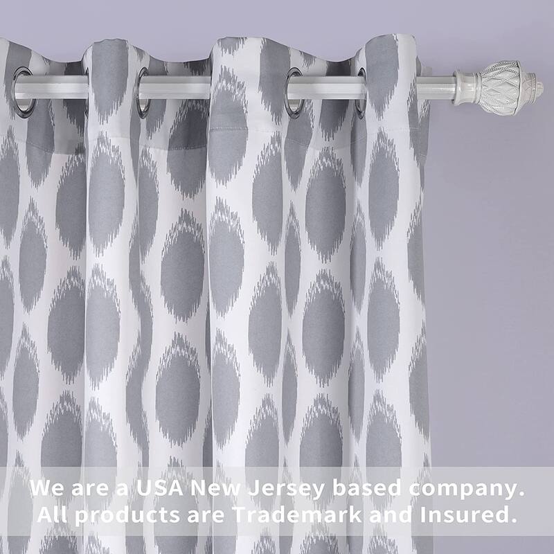 DriftAway Allen Ikat Polka Dot Room Darkening Window Curtain Panel Pair