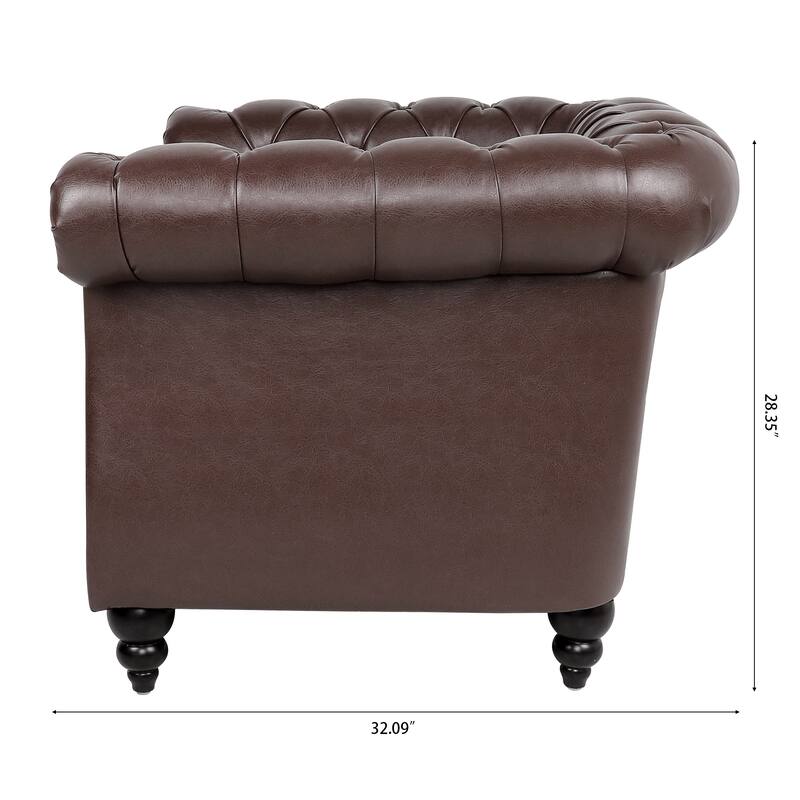 HCHAIRH Tufted Rolled Arm Seater Sofa Chair For Living Room
