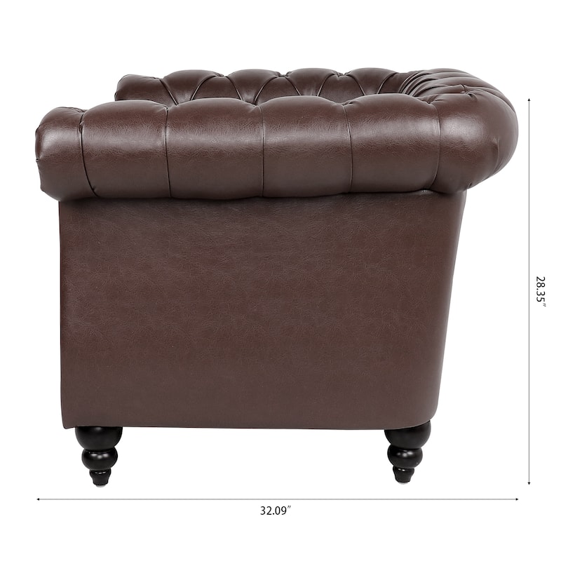 PU Leather 1-Seater Sofa with Pocket Springs
