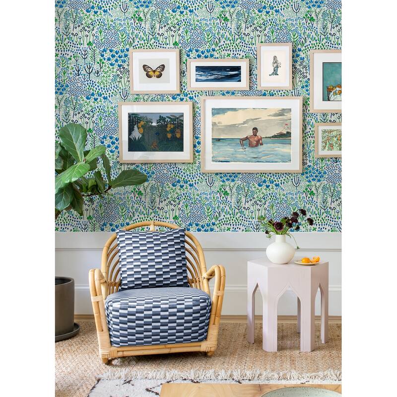 A-Street Prints Chilton Blue Wildflowers Wallpaper