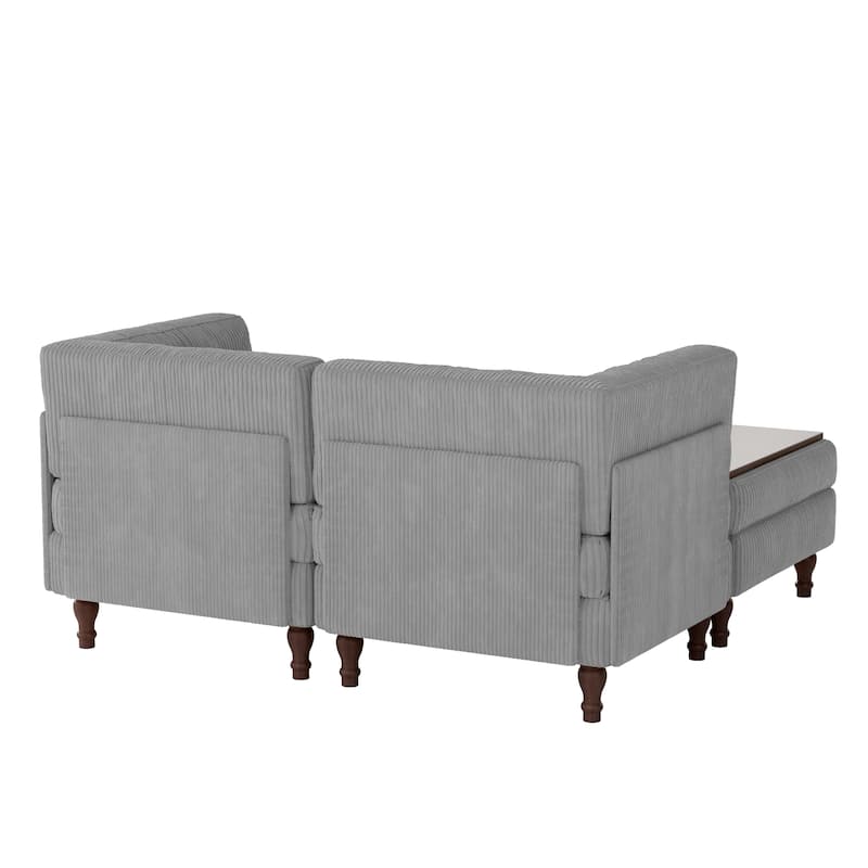 Oversized Sofa Corduroy Tufted Modular Sectional Set