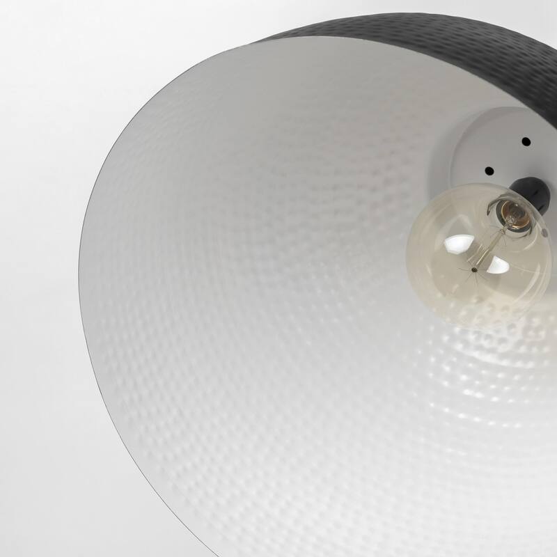 Minerva 19x22 Metallic Gray Hammered Detail Pendant Light - 19.0L x 19.0W x 22.0H