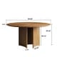 preview thumbnail 3 of 5, 59.05"W Round Wooden Dining Table Modern Mid-Century Style