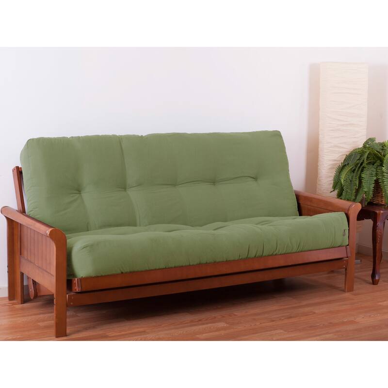 10-inch Thick Twill Futon Mattress (Twin, Full, or Queen) - Sage - Queen