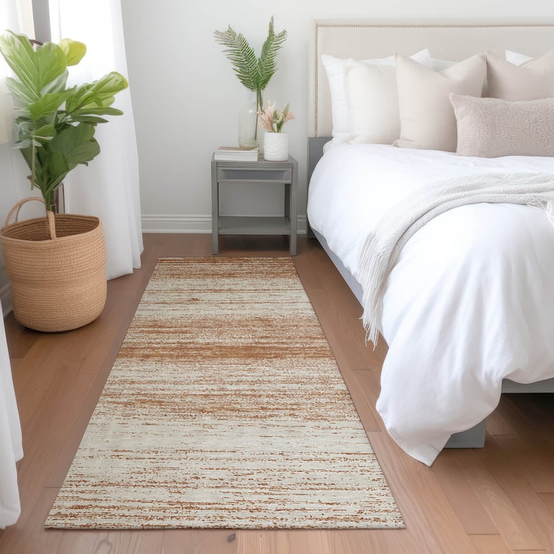 Machine Washable Indoor/ Outdoor Chantille Ombre Stripes Rug