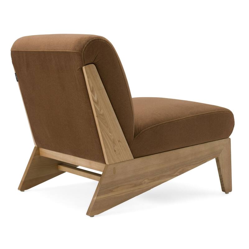 Divani Casa Vance Modern Sand Fabric & Wood Accent Chair