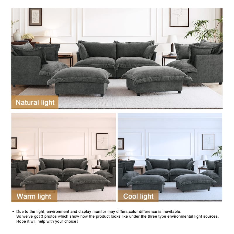 6-Piece Chenille Cloud Modular Living Room Set