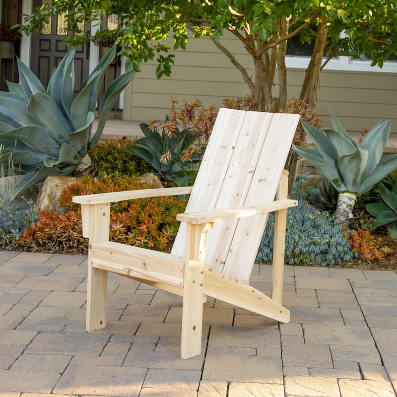 Linden Modern Wood Adirondack Chair Preassembled Back and Seat - Natural