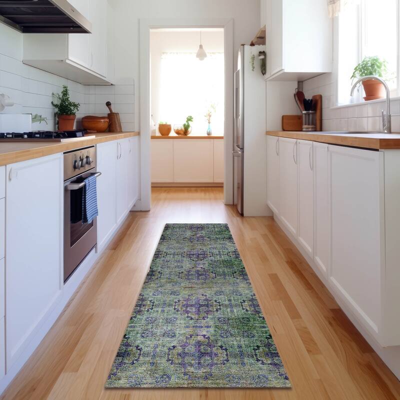 Premium Washable Super Soft Boho Modern Mayfield Rug - Purple - 2' 3" x 7' 6" - Runner