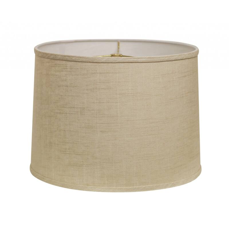 13" Light Wheat Throwback Drum Linen Lampshade - 13" L x 13" W x 9.5" H