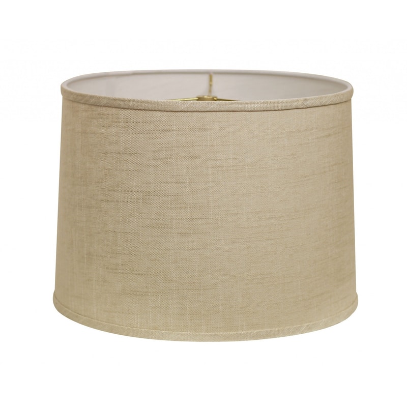 HomeRoots 17" Light Wheat Throwback Drum Linen Lampshade - 17