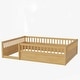preview thumbnail 5 of 8, Full Size Floor Bed Safety Kids Bed with High Guardrails (19.6 inch), Concise Bed Frame for Boys Girls Kids Toddler, Natural