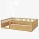 preview thumbnail 8 of 7, Natural Full Size Floor Bed Frame with Fence, Kids Beds Frame for Bedroom Playroom