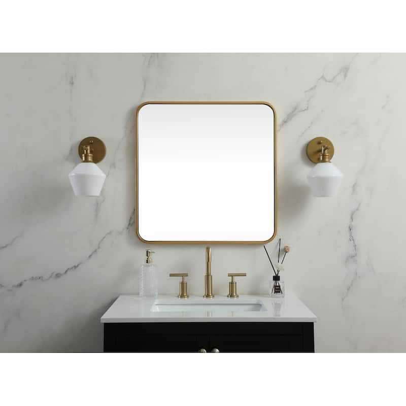 Indigo Home Soft corner metal square mirror 24x24 inch