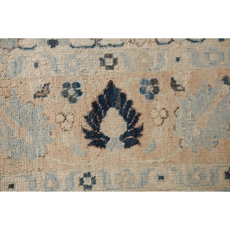 Hand Knotted Oriental 100% Wool Carpet Traditional All-Over Navy Blue & Blues Ziegler Area Rug - 9' 9'' X 8' 3''