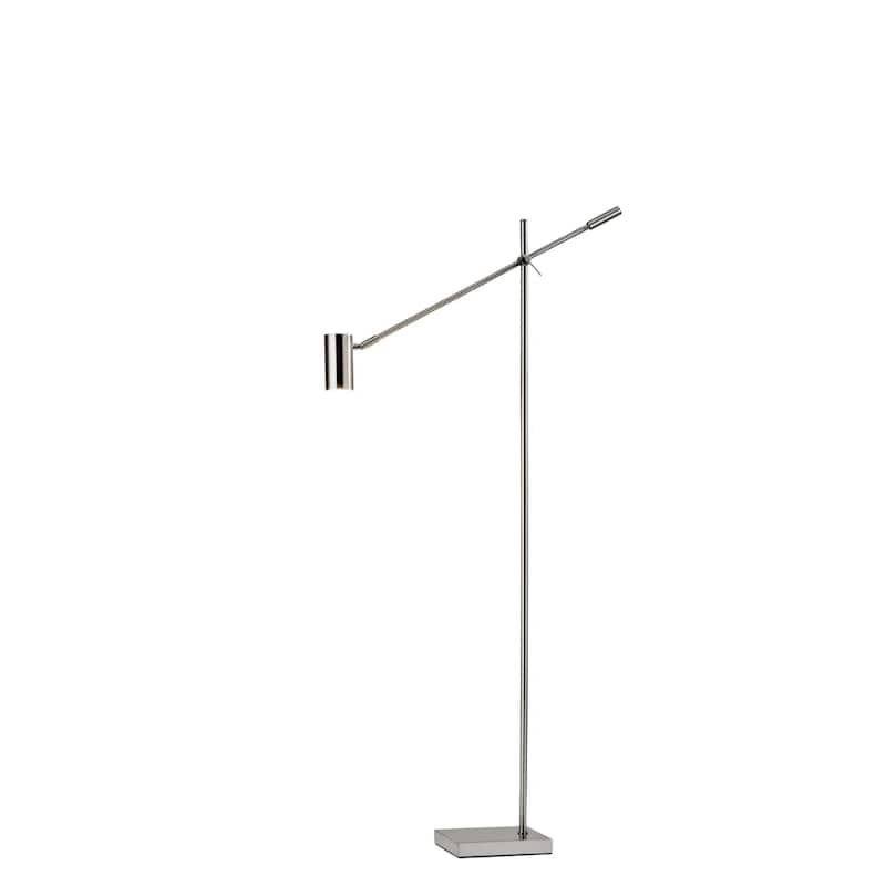 63” Adjustable LED Task Floor Lamp with 3-Way Dimmer Switch and Metal Drum Shade for Living Room - 63”H x 6.5”W x 30.5”D