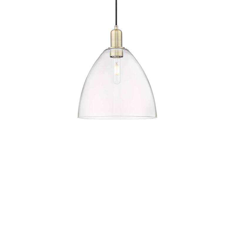 Innovations Lighting 716-1P-14-12 Bristol Pendant Bristol 12" Wide - Antique Brass / Clear