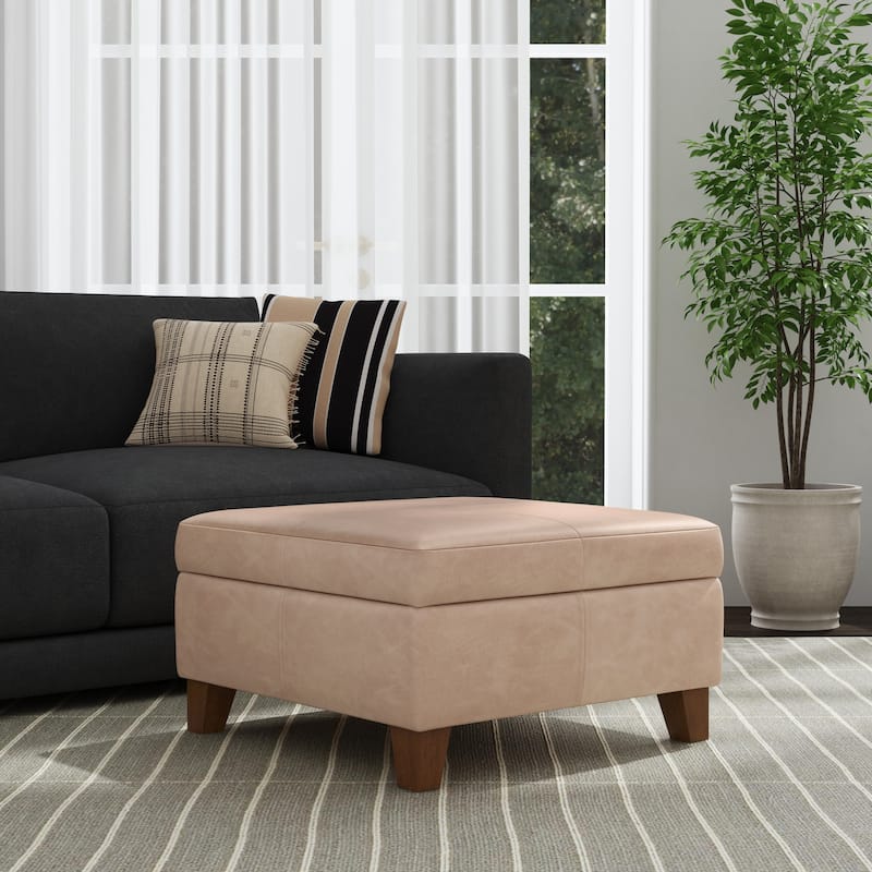 Copper Grove Luxury Large Faux Leather Storage Ottoman