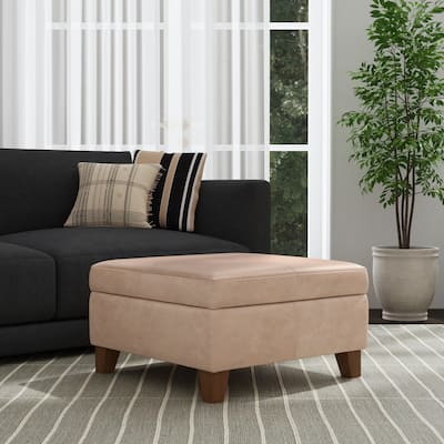 Copper Grove Luxury Large Faux Leather Storage Ottoman