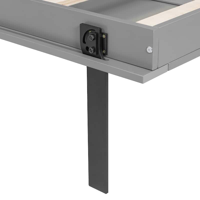 Queen Murphy Bed 360° Rotating Hidden Storage Racks Cabinet Wall Bed