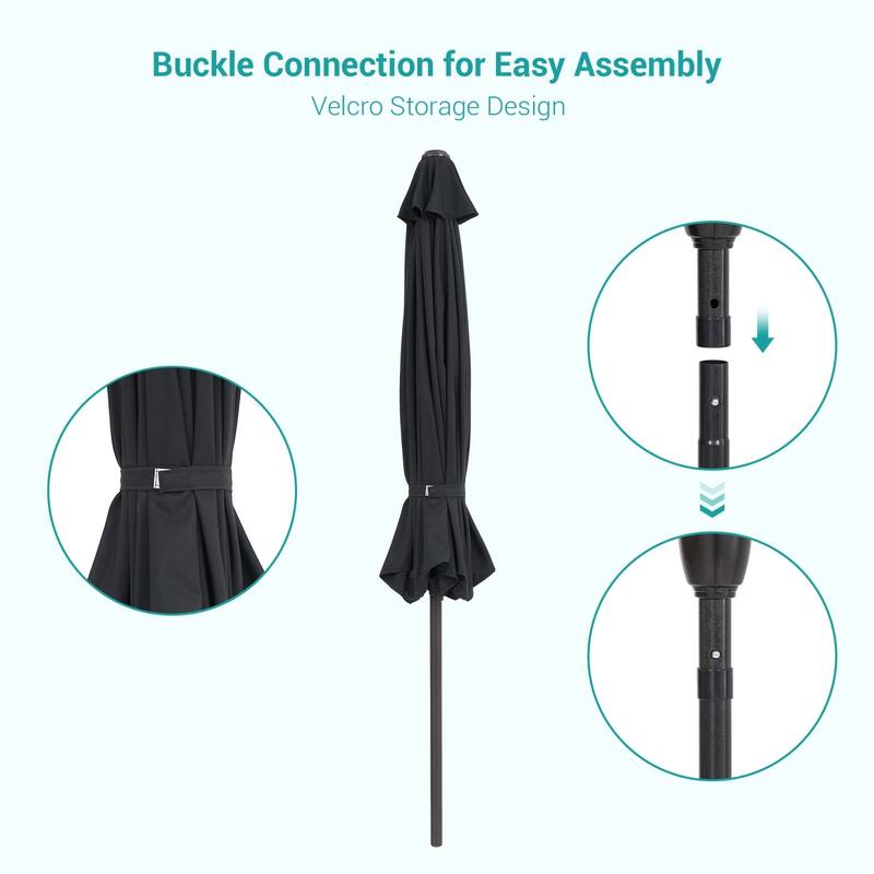 Bonosuki 9ft Patio Umbrella Market Table Umbrella with Tilt and Crank