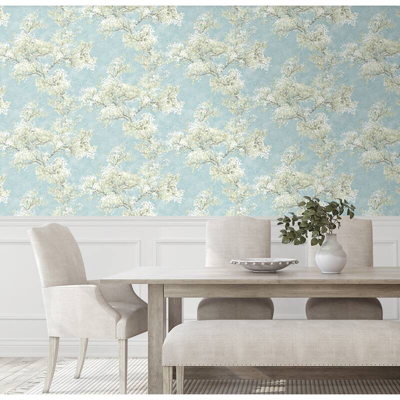 NextWall Cherry Blossom Grove and Stick Wallpaper