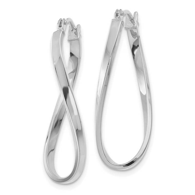 Curata 10k Yellow or White Gold Small 27.6x2.2mm Twisted Earrings