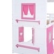 preview thumbnail 13 of 13, Twin Size Bunk Wood House Bed with Elegant Windows, Sills and Tent, Blue+White