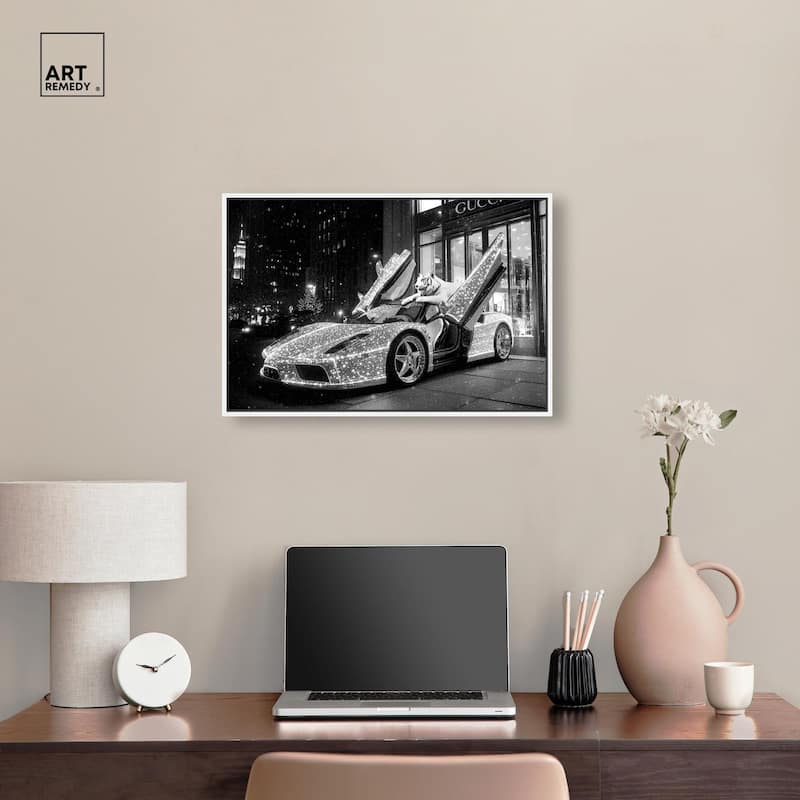 Glistening Tiger and Car Canvas by Art Remedy