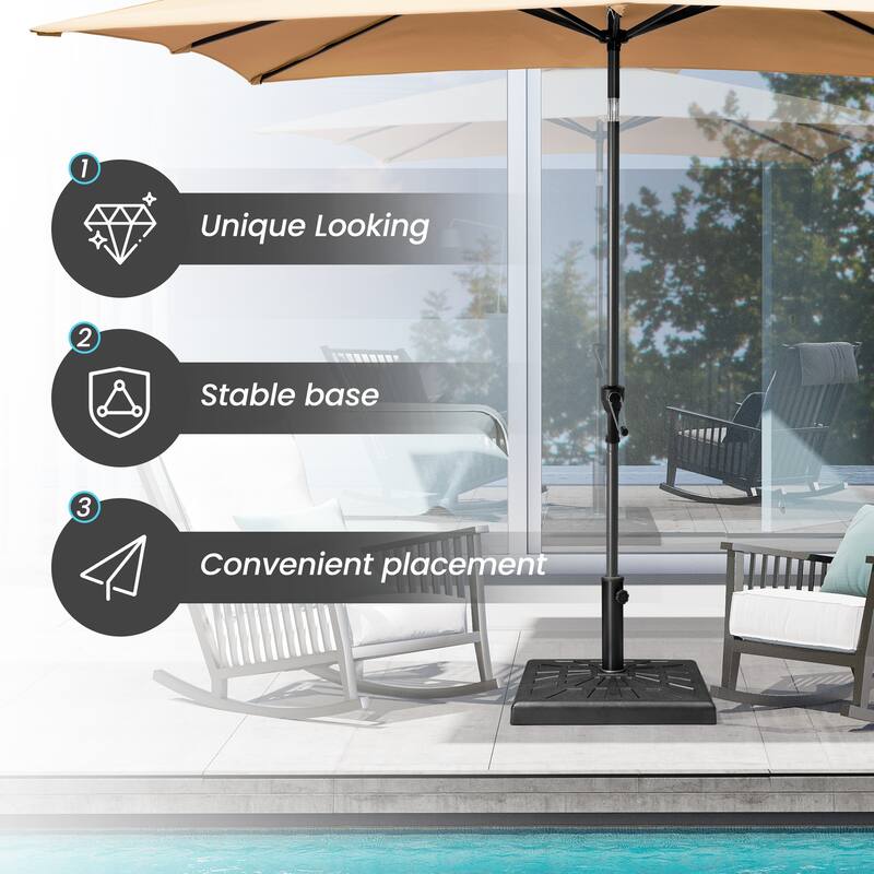 Crestlive Products 9 x 5 FT Double Top Patio Outdoor Market Umbrella and Base Stand