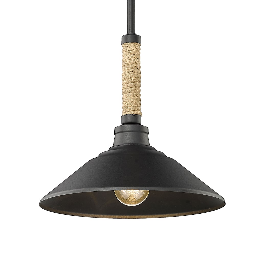 Golden Lighting Journey 1-light Pendant in Natural Black