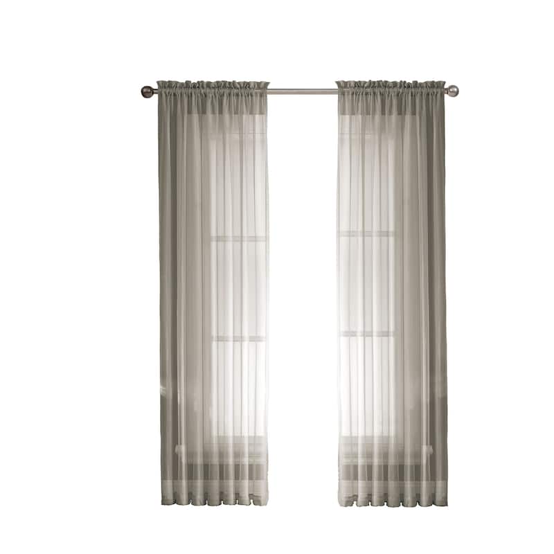 Window Elements Diamond Sheer Voile Extra Wide Curtains (Set of 2)
