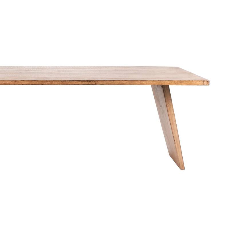 Leno Dining Table, 84 Inch Rectangular Rustic Natural Brown Pine Wood