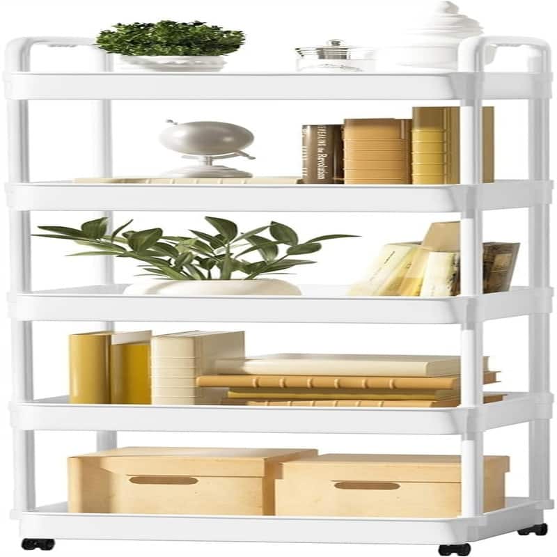 5-Tier Rolling Cart - 16"D x 11.4"W x 53"H