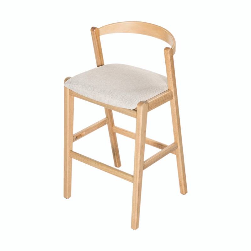 Set of 2 Indoor Rubberwood Barstools