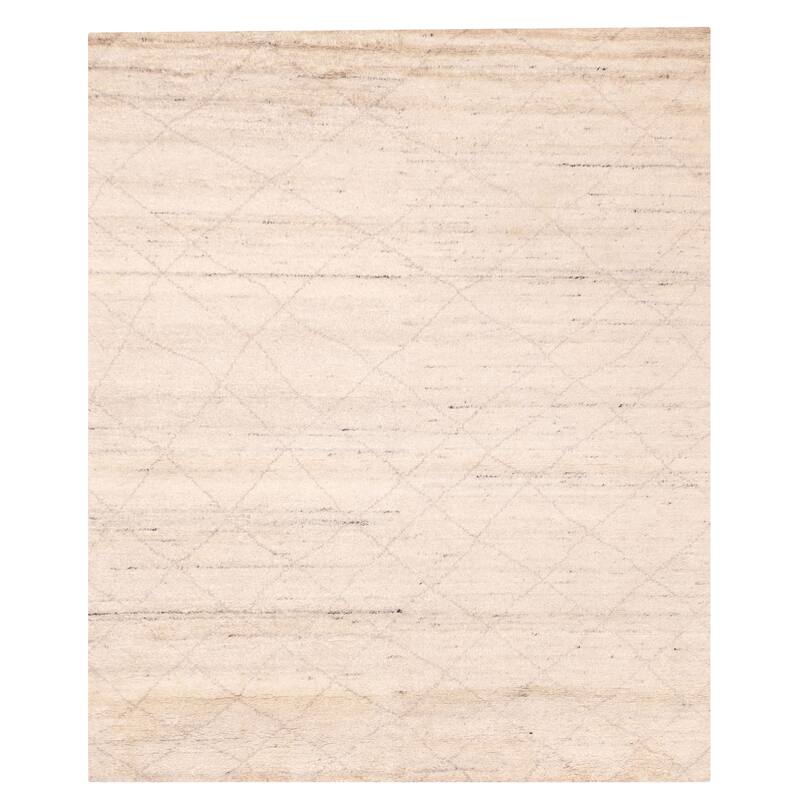 ECARPETGALLERY Hand-knotted Tangier Light Grey Wool Rug - 8'0 x 9'10