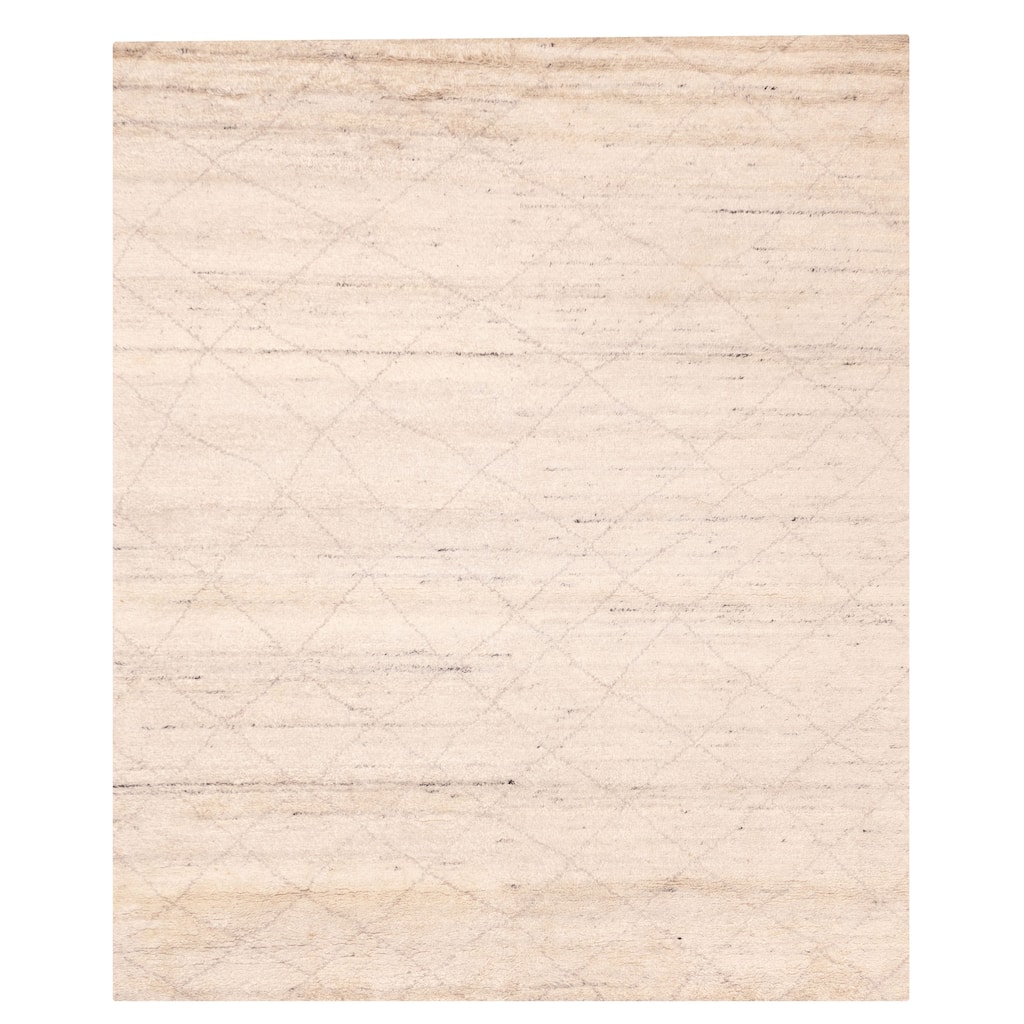 ECARPETGALLERY Hand-knotted Tangier Light Grey Wool Rug - 8'0 x 9'10