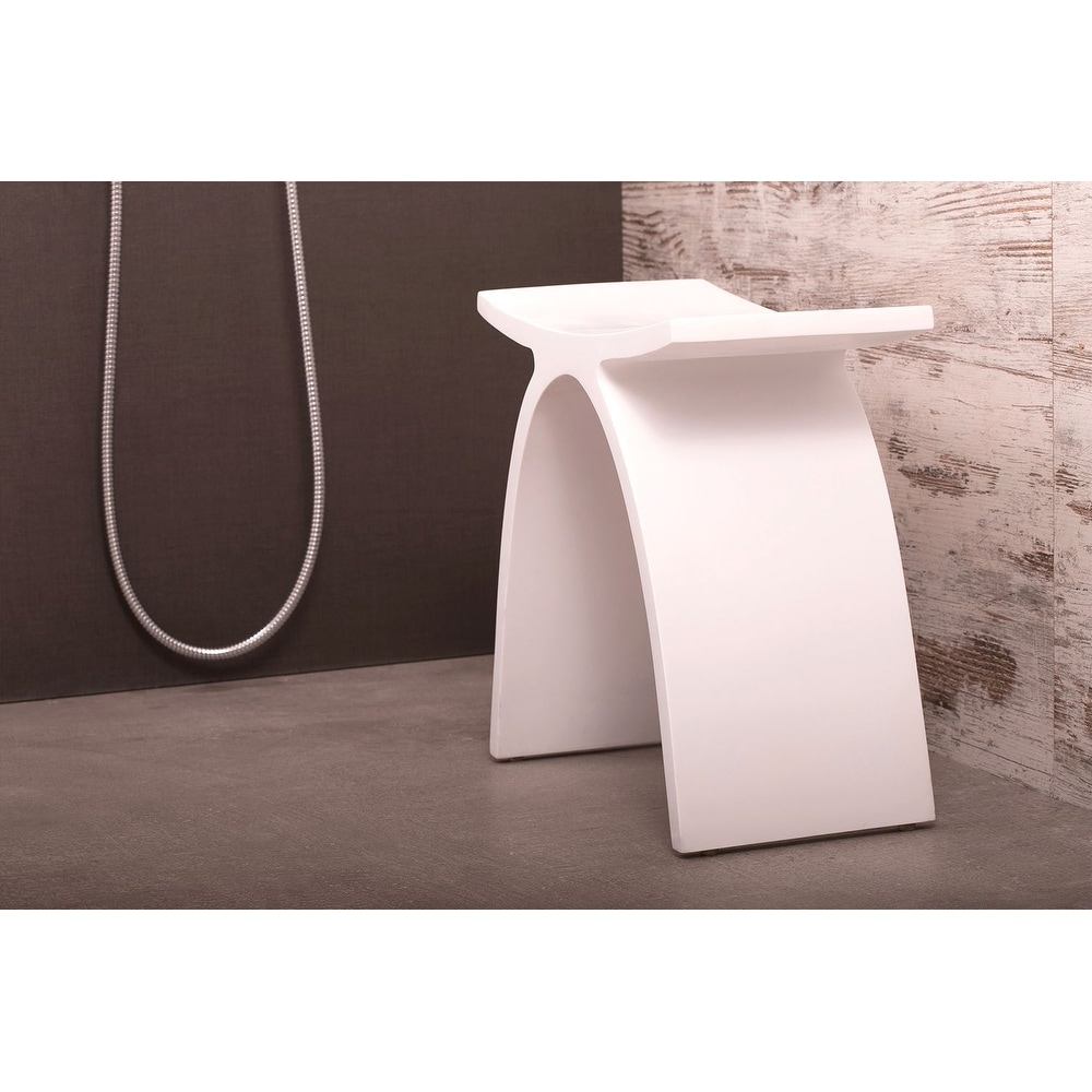 DAX Solid Surface Acrylic Shower Stool Matte White On Sale
