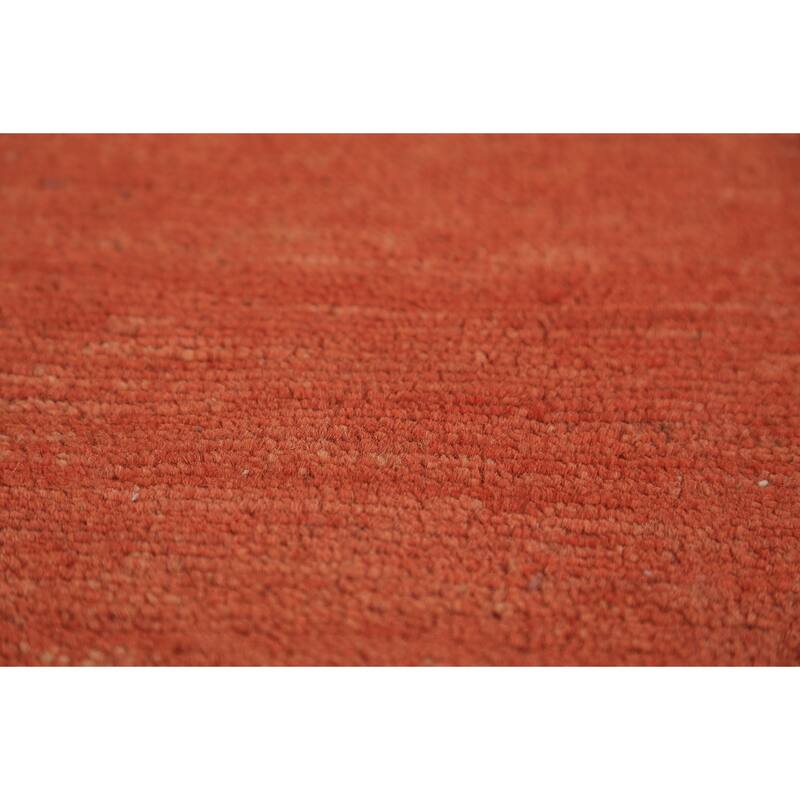 Orange Solid Gabbeh Modern Area Rug Handmade Wool Carpet - 5'7" x 7'7"