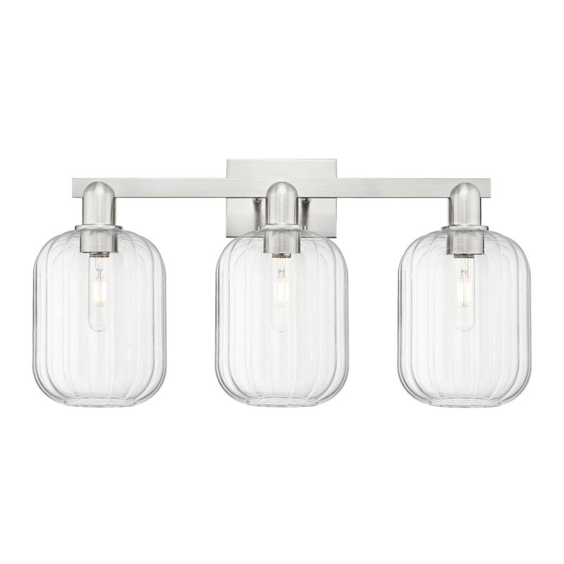 Innovations Lighting 716-3W-14-26 Preston Vanity Preston 3 Light 26" - Brushed Satin Nickel / Clear