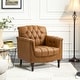 preview thumbnail 35 of 69, Tufted Vegan Leather Accent Chair Upholstered Armchair